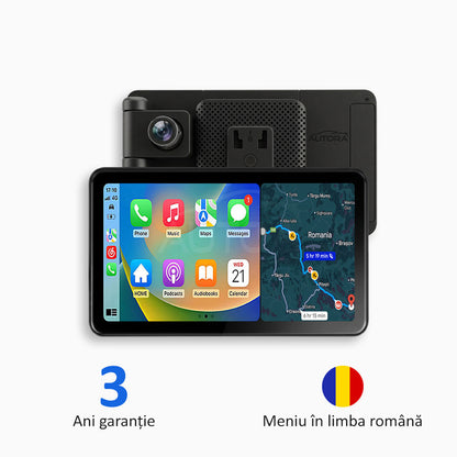 Sistem multimedia auto universal cu Apple CarPlay, Android Auto și înregistrare video (model 2026)
